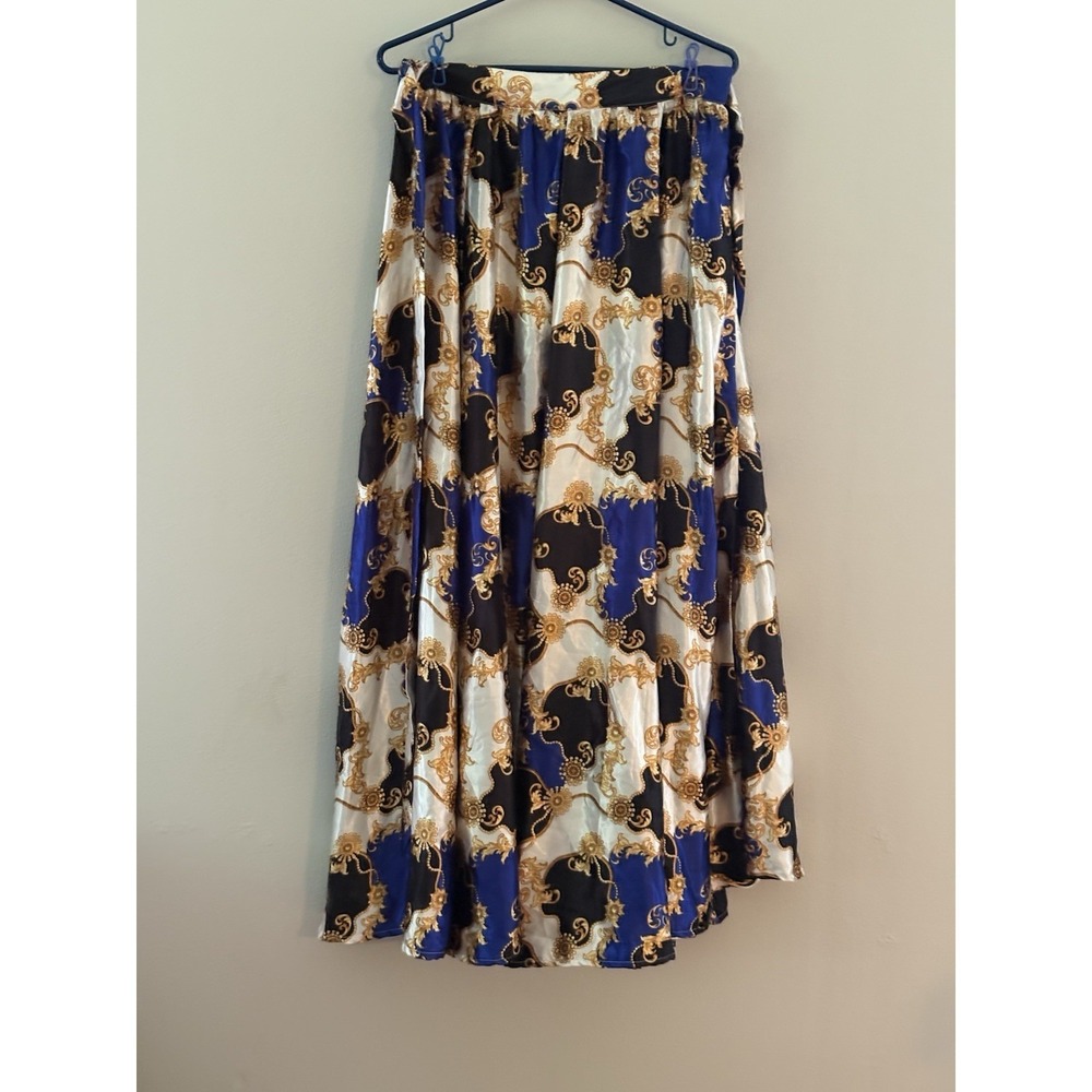 Moon Orchid Versona Baroque All Over Print Maxi Skirt New With Tags